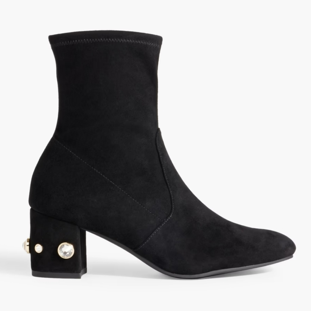 STUART WEITZMAN Allshine 60 Crystal-Embellished Suede Ankle Boot